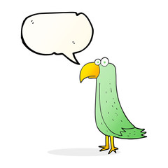 speech bubble cartoon parrot