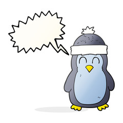 speech bubble cartoon penguin