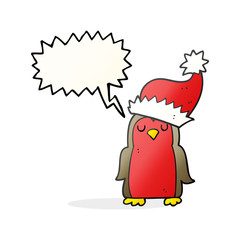 speech bubble cartoon christmas robin