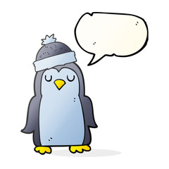 speech bubble cartoon penguin