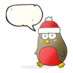 speech bubble cartoon christmas robin