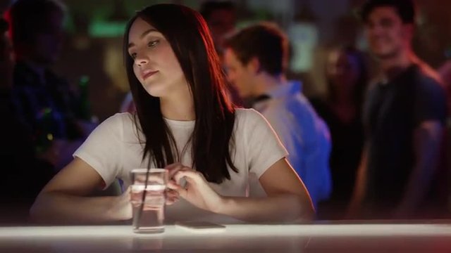 Bored girl at the bar