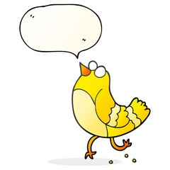 speech bubble cartoon bird
