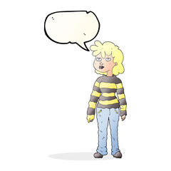 speech bubble cartoon woman in casual clothes