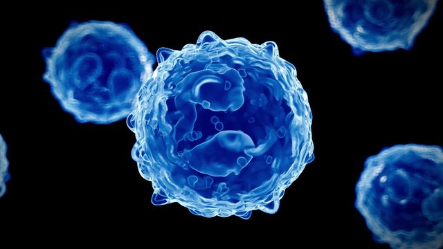 medical 3d animation of a eosinophile cell