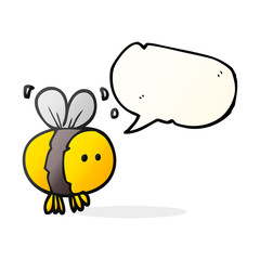 Obraz premium speech bubble cartoon bee