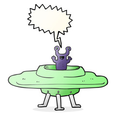 speech bubble cartoon flying saucer