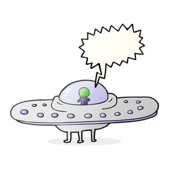 speech bubble cartoon flying saucer