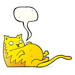 speech bubble cartoon fat cat