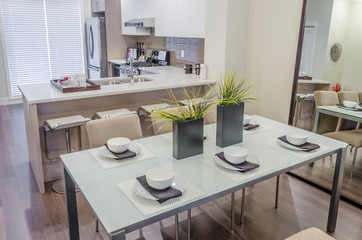 Fragment of modern kitchen in luxury house