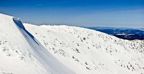 Naklejka na ściany i meble Steep Mountain Terrain at a Ski Resort