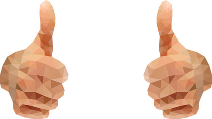 Thumbs up abstract polygon style