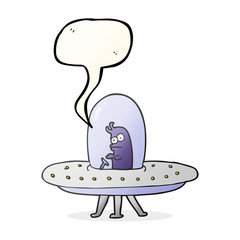 speech bubble cartoon flying saucer
