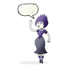speech bubble cartoon vampire girl