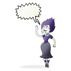speech bubble cartoon vampire girl