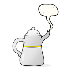 speech bubble cartoon coffee pot