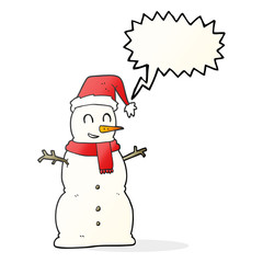 speech bubble cartoon snowman
