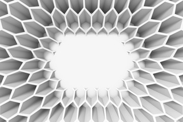 hexagon pattern framing an empty space 110