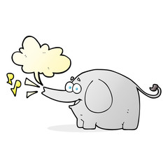 speech bubble cartoon trumpeting elephant
