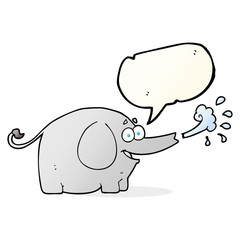 speech bubble cartoon elephant squirting water