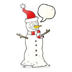 speech bubble cartoon snowman