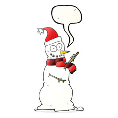 speech bubble cartoon snowman