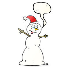 speech bubble cartoon snowman