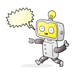 speech bubble cartoon little robot