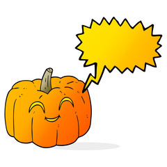 speech bubble cartoon halloween pumpkin
