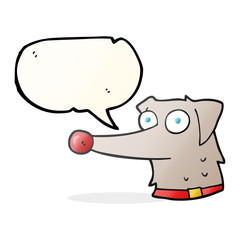 speech bubble cartoon dog with collar