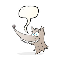 speech bubble cartoon wolf head