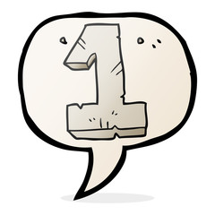 speech bubble cartoon stone number one