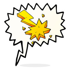 speech bubble cartoon lighting strike symbol