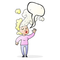 speech bubble cartoon woman letting off steam