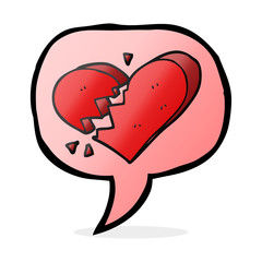 speech bubble cartoon broken heart