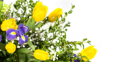 Fragment of Beautiful bouquet isolated on white