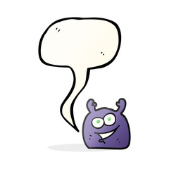 speech bubble cartoon little alien