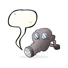 speech bubble cartoon gas mask