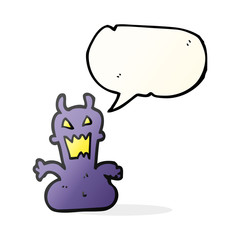 speech bubble cartoon little alien