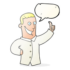 speech bubble cartoon man giving approval