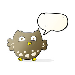 speech bubble cartoon little owl