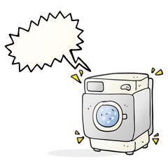 speech bubble cartoon rumbling washing machine