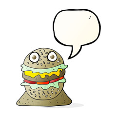 speech bubble cartoon tasty burger