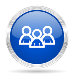 forum blue silver metallic metallic chrome web circle glossy icon