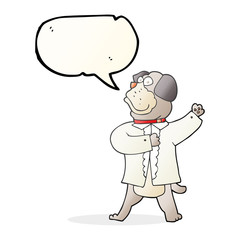 speech bubble cartoon dog in shirt