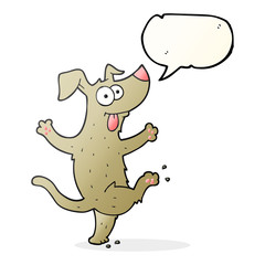 speech bubble cartoon dancing dog