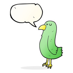 speech bubble cartoon parrot