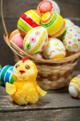 Easter eggs in the basket