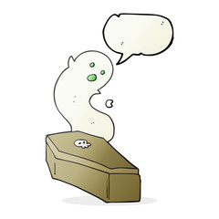 speech bubble cartoon spooky coffin