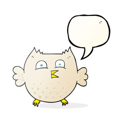 speech bubble cartoon happy owl